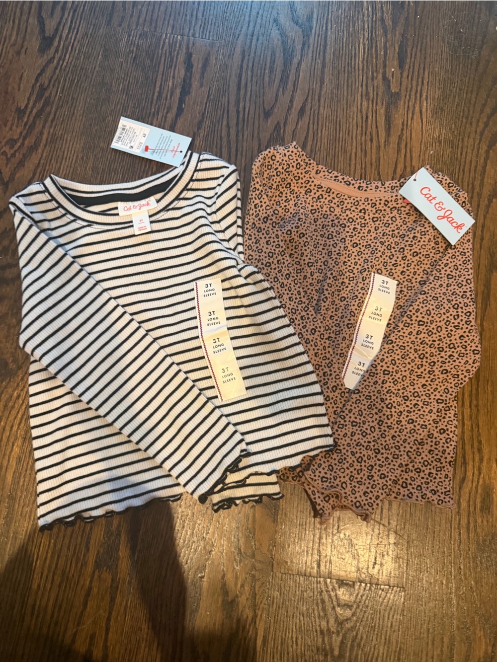 Cat & Jack Striped Black and White + Brown Leopard Girls' One-Piece Set